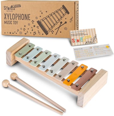 8 tegels C-Key Xylofoon piano keyboard met kloppers bladmuziek voor kinderen peuters