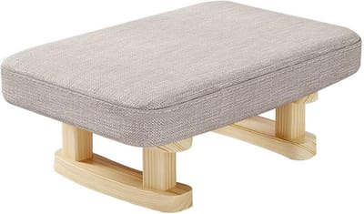 Houten Voetenbank met Antislipmat en Zachte Kussenhoes