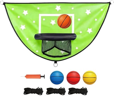 Trampoline Basketbal Set - Trampoline Basketbalring - Buiten Spelen - Gereedschapsloze Installatie - 28 x 25 x 5 cm - Groen