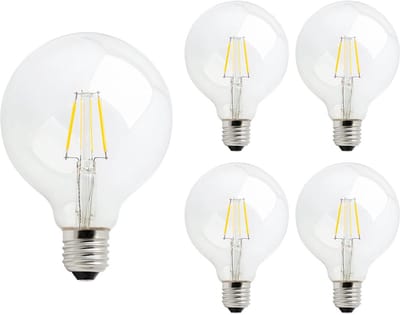 Spectrum LED Lamp E27 - 4W - 230V - 450 Lumen - 2700K Warm Wit - Ø95mm - Voor Plafondlamp, Tafellamp of Vloerlamp - 5 stuks