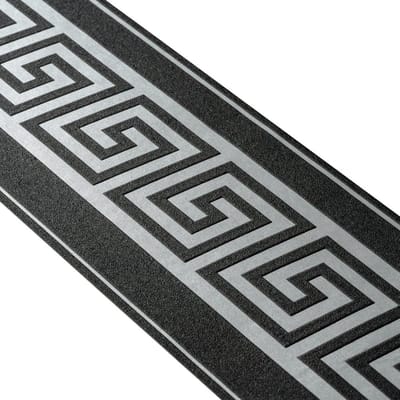 GRIEKSE SLEUTEL BEHANGRAND | Zelfklevend - zwart zilver - A.S. Création Only Borders 11