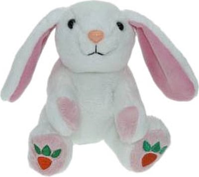 Cornelissen Pluche witte konijn / haas knuffel - 14 cm - speelgoed - bosdieren knuffels - Speelgoed voor kinderen