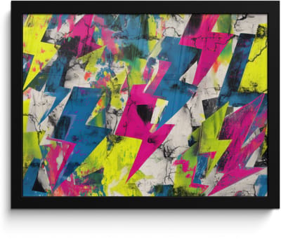Poster in lijst - Fotolijst 40x30 cm - Posters - Bliksemschichten - Patroon - Marmer - Kleuren - Posterlijst zwart - Decoratie - Wanddecoratie woonkamer - Muurdecoratie slaapkamer