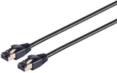 Patchkabel cat 8.1 F/FTP PIMF LSZH schwarz 0,25m