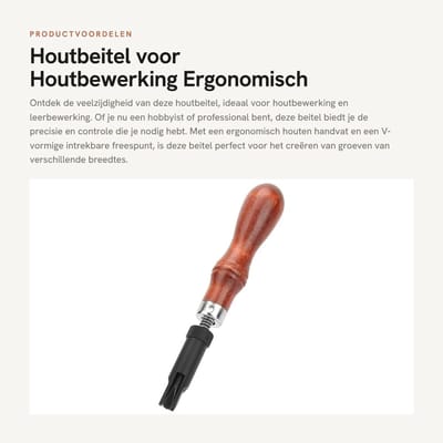Dailygoods- Duwgroover V-type - Ergonomisch Handgereedschap - Verstelbare Handgreep - Hoogwaardig Materiaal - Stevig en Duurzaam - Hoge Hardheid Snede - Groefbeitel