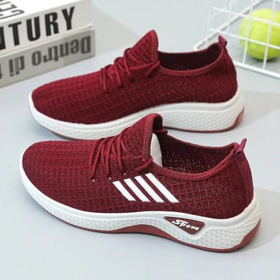 Casual Sneaker Dames Lente en Zomer Mesh Ademend Mode Vliegweefschoenen Dikke Zachte Zool Wandelschoenen Vliegweefschoenen 38 black