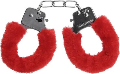 Scoby - Handboeien - Pluche Handboeien Set - BDSM - Erotisch Speeltje - Met Slotje en 2 Sleutels - Rood