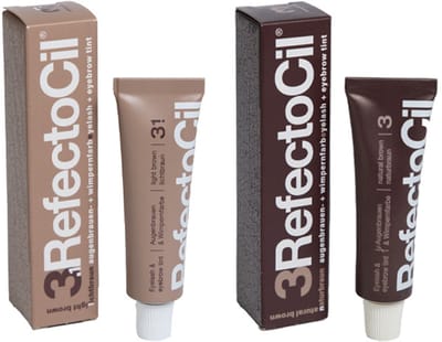 Refectocil Wenkbrauwverf 3.1 lichtbruin 15ml + Refectocil Wenkbrauwverf 3 natuurbruin 15ml