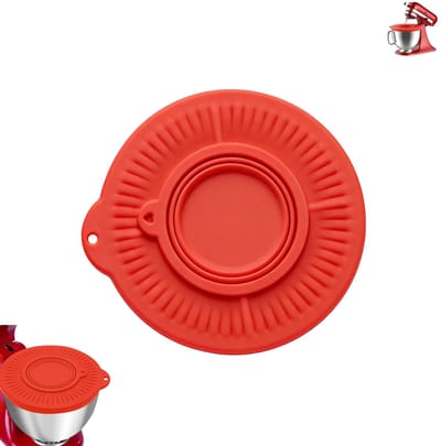 1 stuk - Siliconen deksel voor mengkom - Deksel voor mengkom met inklapbare kom - Spatwaterdicht deksel voor mixer - Siliconen afsluitdeksel voor deeg - Geschikt voor KitchenAid staande mixers van 4,5 en 5 liter