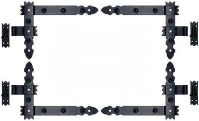 Hoekbanden Set - Deurbanden Beugels - Hekken Verstevigen - Zwart Gepoedercoat - 300x300 mm - Zwart
