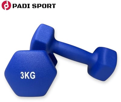 Padisport dumbells blauw - 3kg dumbells - gewichten voor thuis - handgewichten - Halter - Gewichten