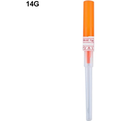 4 Maten 10 Stuks Wegwerp Steriele Lichaamstattoo Piercing Naalden voor Neus Oor Lip Orange white