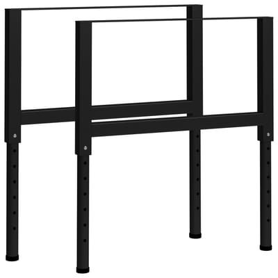 vidaXL - Werkbankframes - verstelbaar - 2 - st - 85x(69-95,5) - cm - metaal - zwart