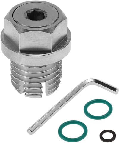 Dailygoods - M16.1x2 Olie Afvoerplug Roestvrij Staal Olie Pan Drain Bolt Schroefdraad Reparatie 1 x Afvoerplug 1 x Zeskantsleutel 2 x Groene Ringen 1 x Zwarte Wasmachine
