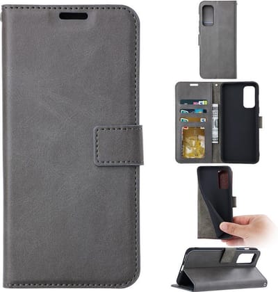Portemonnee Book Case Hoesje Geschikt voor: Motorola Edge 20 -  grijs