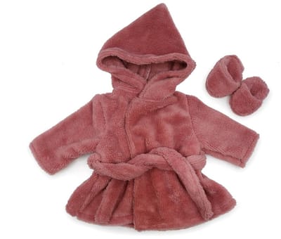 Asi poppenkleding badjas klassiek roze - poppenaccessoire.
