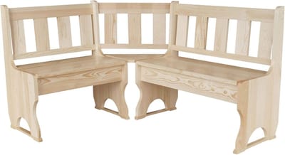 Hoekbank Grenenhout - Zitbank Keuken - Eetkamer Meubilair - Handgemaakt Robuust - 120x120x86 cm - Wit
