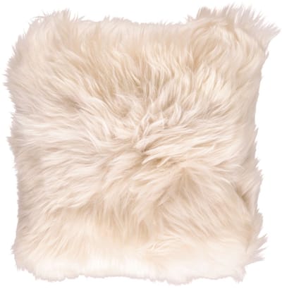 Sheepskin House - Langharig Schapenvacht Kussen - LW - Leren achterkant - 50x50 cm