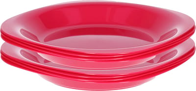 Plasticforte Verjaardag/kinderen/camping borden - 8x stuks - Dia 21 cm - roze - kunststof - onbreekbaar
