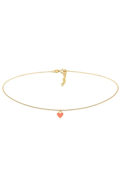 Elli - Halsketting - Dames Choker Hart Hanger Trend Blogger met Email in 925 Sterling Zilver Verguld - Dames