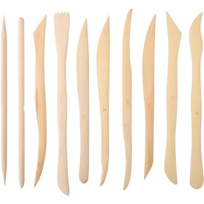 10 stuks/set Houten Klei Snijmodelleer Gereedschap Diy Pottenbakken Beeldhouwgereedschap beige