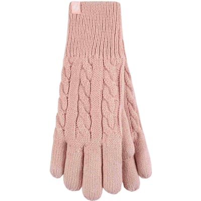 Dames Kabelgebreide 2.3 Tog Fleece Gevoerde Thermische Winterhandschoenen