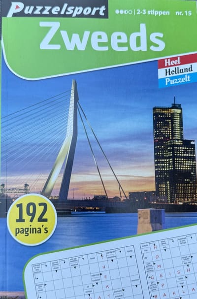 Zweeds puzzelboek niveau 2-3 stippen 192 pagina’s extra dik vakantie puzzelboekje