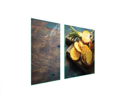 TMK ArtDeko - Ananas Motief - Glasscherm 90x52 cm - Geschikt voor Alle Soorten Fornuizen
