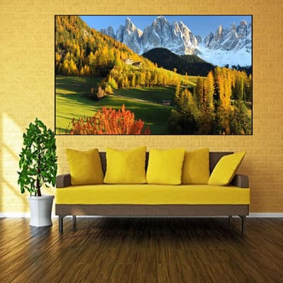 Peinture diamant thème paysage d'automne des Alpes, perceuse complète 5D à faire soi-même, point de croix 20X30CM yellow