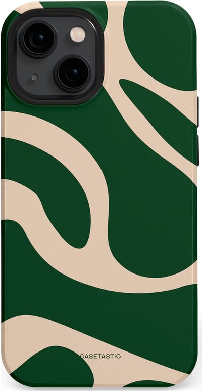 Casetastic hoesje geschikt voor Apple iPhone 13 mini - MagSafe - Dubbellaagse bescherming - Groen Bos en Zand Duinen - Fashion Case - Donkergroen Zand