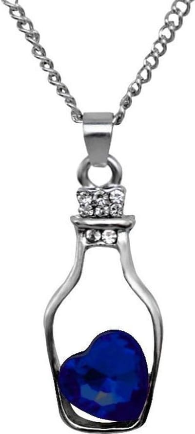 Fako Bijoux® - Ketting - Fles Met Hart - Donkerblauw