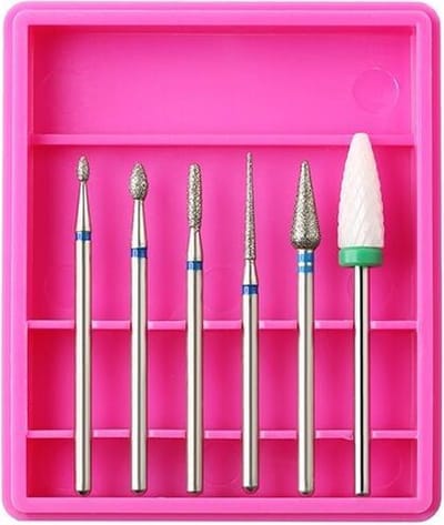 Keramische Frees - Nagel Frees - Keramische nagelboortjes - Pedicure en Manicure - Nagelfrees Bitje - Nagelboortjes - Keramische Nail Boren Set - 6 Stuks (1)