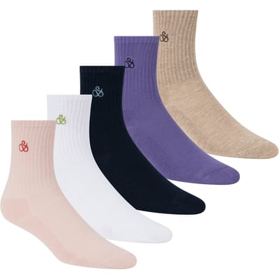 Scotch & Soda 5pk Womens 1/2 Terry Gift Box Crew Pink Maat: OS | Slipjes Outlet | Dames | Wit