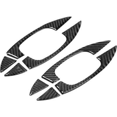 8-delige set auto exterieur koolstofvezel deurgreep sierlijst cover decoratie accessoires linksgestuurd geschikt voor VW Touareg black