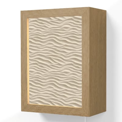 Wandlamp 15x20 cm - Oplaadbaar - Zand - Golven - Beige - Wandlampen binnen woonkamer - Slaapkamer lamp met kabel - Decoratieve nachtlamp - Vloerlamp snoer