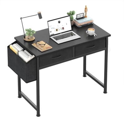 Compact Bureau met Stoffen Lades voor Thuiswerkplek of Slaapkamer