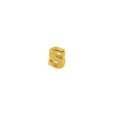 Goud Plated Oorknop Letter s