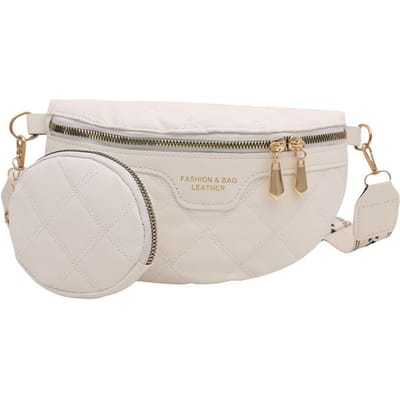 Sac Banane Tendance, Sac Bandoulière Poitrine, Sac Banane Unique pour Fêtes Et Voyages blanc