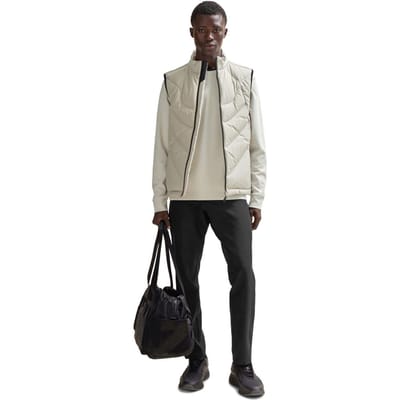Boss Heren-sweatshirt met ton-sur-ton logo, geribde kraag en raglanmouwen (Licht Beige)