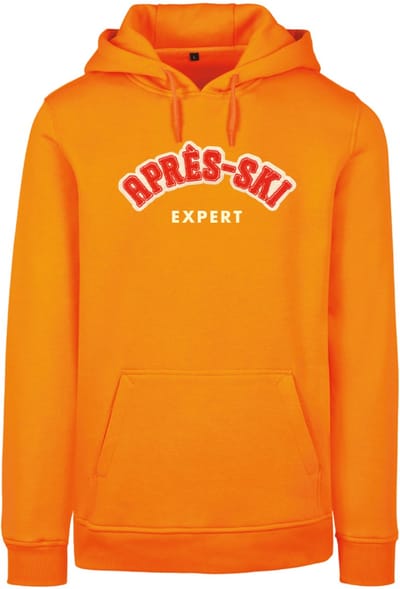 Après ski Expert wintersport hoodie oranje S - soBAD. | Foute apres ski outfit | kleding | verkleedkleren | wintersporttruien | wintersport dames en heren