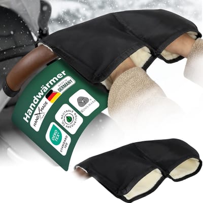 Novaliv Handwarmers voor Kinderwagens, Set van 2 - Handwarmers voor Kinderwagens en Buggy's, Waterafstotende Polyamide Buitenlaag, Zuivere Scheerwol Binnenlaag - Handwarmers zonder elektriciteit ter bescherming tegen koude handen