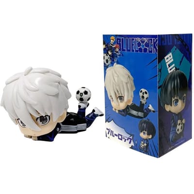 Blue Lock Anime Figuur Q Versie Nagi Seishirou Schattig PVC Model Poppetje 10cm Verzamelspeeltje gray