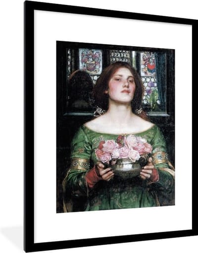Fotolijst incl. Poster - Gather ye rosebuds while ye may - schilderij van John William Waterhouse - 60x80 cm - Posterlijst
