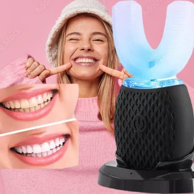 Sonische Elektrische Automatische Tandenborstel - U Vorm - 360 Graden - Mond Reiniging - Koud Blauw UV Licht - Whitening - Sonisch
