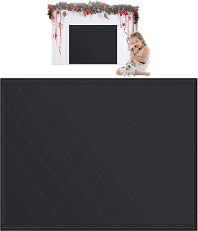 Openhaard Trekstop - Vuurhaard Afdekking - Tocht Vrijhouden - Magnetische Bevestiging - 81x100 cm - Zwart