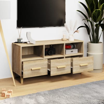 vidaXL - Tv-meubel - 102x36x50 - cm - bewerkt - hout - sonoma - eikenkleurig