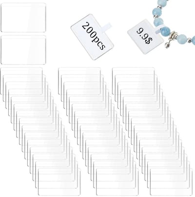 Cosensi - Dailygoods - 200 Stuks Transparante Plastic Rekken Tags voor Retail