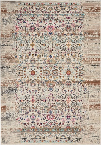 Nourison - Vloerkleed Vintage Kashan Ivory - 122x183 cm - Laagpolig