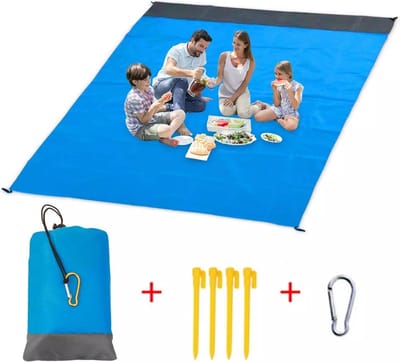 Repus Waterdichte Picknick mat - Strand Mat  - Blauw XL - 200 x 220 cm