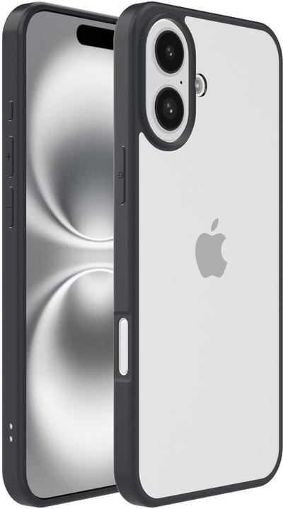 Smartphonica Telefoonhoesje Geschikt voor iPhone 16 met Doorzichtige Achterkant en Sterke Grijze Randen - TPU Back Cover Case - Grijs geschikt voor iPhone 16
